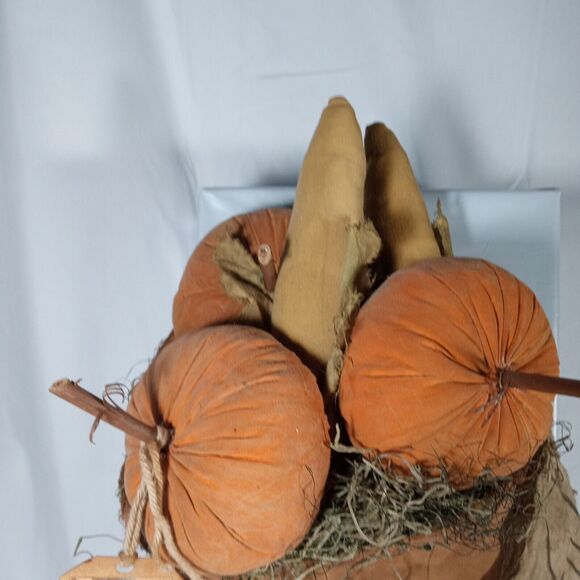 Cornucopia Horn Of Plenty Basket Thanksgiving Handmade Fabric Table Wall Mount - Picture 10 of 16